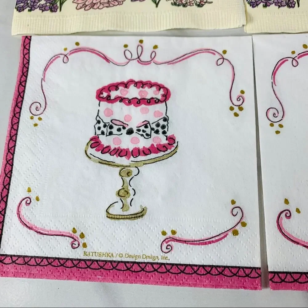 7 Vintage Napkins for Art Decoupage Crafting